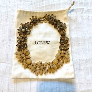 J. Crew Elegant Gold and Cream Floral Necklace